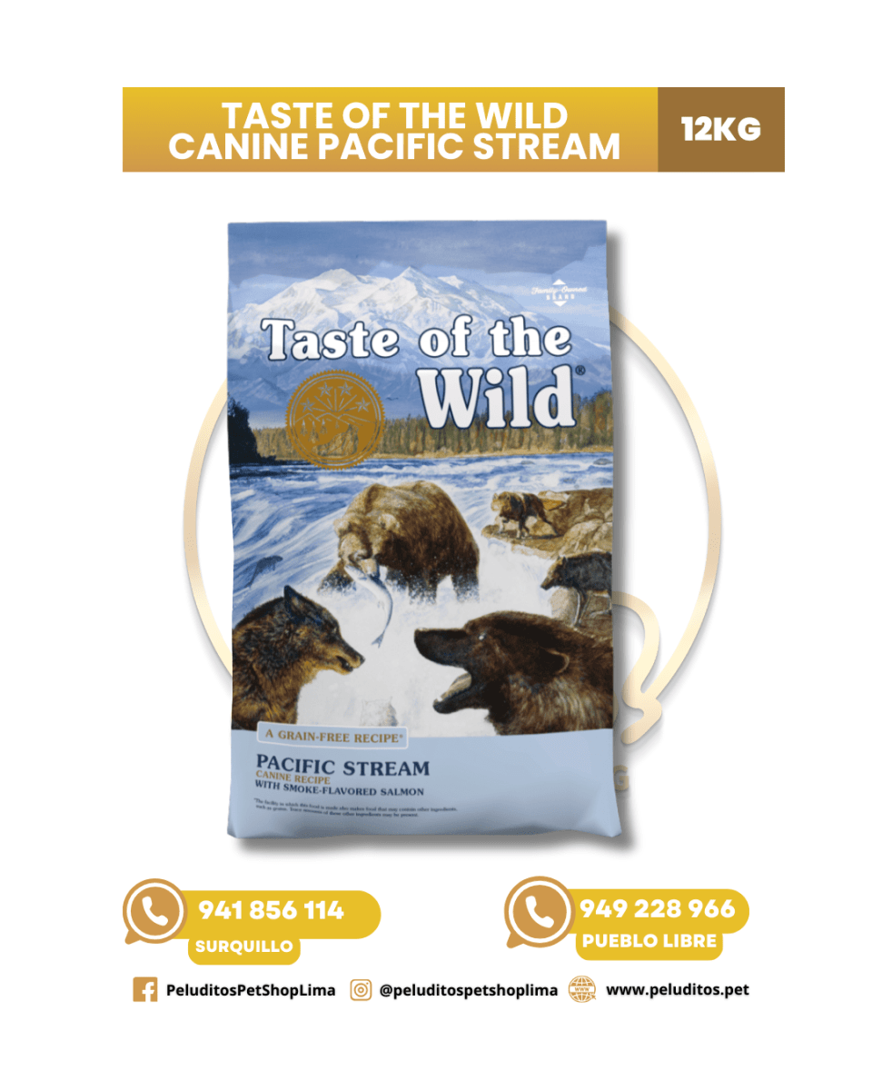 TASTE OF THE WILD PACIFIC STREAM CANINE – SALMÓN – ALIMENTO SECO PARA PERROS – 12KG1