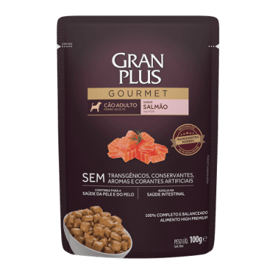 GRAN PLUS G. PERRO POUCH SALMÓN x100GR1