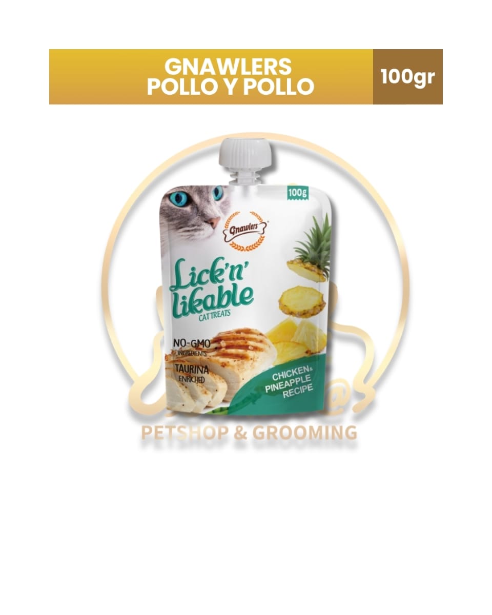 Gnawlers Snack para Gato Lick’ N’ Likable Pollo y Piña 100Gr1