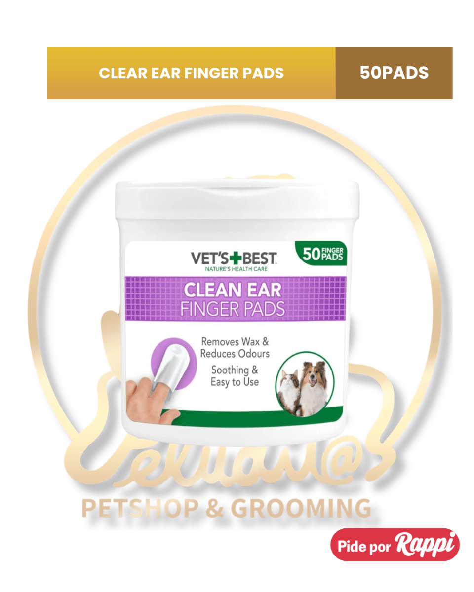 Vets Best Clean Ear Finger Pads x 50 – Limpieza oido1
