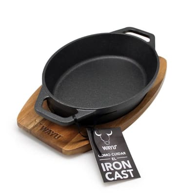 CASEROLA IRON CAST BASE DE MADERA WAYU