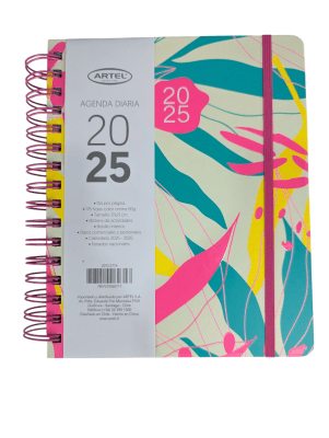 AGENDA DIARIA 2025 C/ ESPIRAL HOJAS DE COLORES