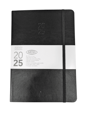 AGENDA SEMANAL A5 NEGRA 14.8 X 21 CM