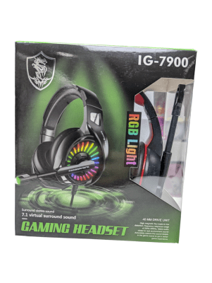 AUDIFONOS GAMER HEADSET IG-7900 ROJO CON LED RGB