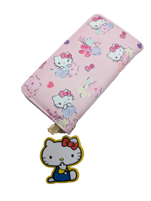 BILLETERA GRANDE HELLO KITTY FLORES