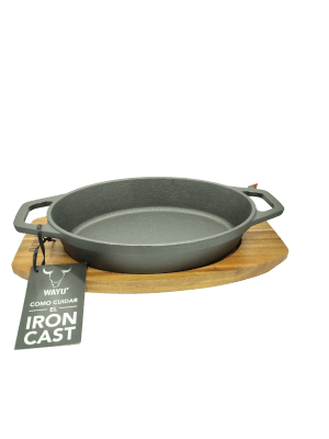 CASEROLA IRON CAST BASE MADERA