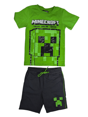 CONJUNTO NIÑO CREEPER MINECRAFT VERDE