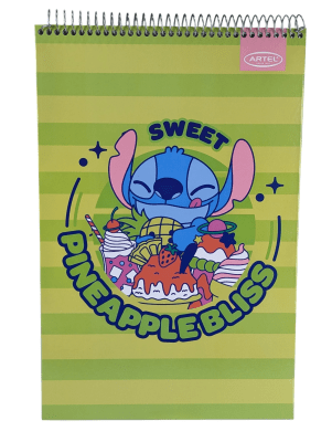 CROQUERA ARTEL STITCH PINEAPPLE BLISS: IDEAL PARA DIBUJO, 80 HOJAS