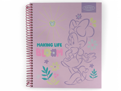 CUADERNO BOOK ARTEL MINNIE MAKING LIFE BLOOM: ESCOLAR, ESPIRAL SIMPLE, 120 HOJAS