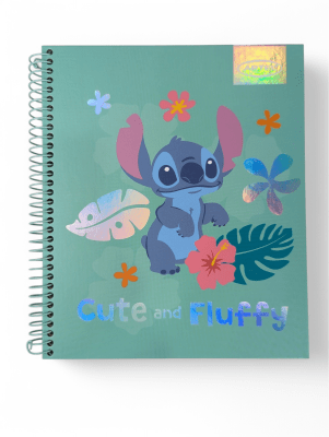 CUADERNO STITCH CUTE AND FLUFFY: IDEAL PARA EL COLEGIO, 120 HOJAS, TAPA DURA