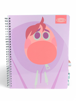 CUADERNO UNIVERSITARIO DOBLE ESPIRAL 100 HOJAS ARTEL INTENSAMENTE VERGUENZA: CUADRICULADO 7 mm, DISEÑO ORIGINAL