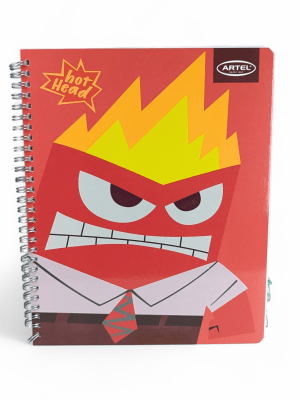 CUADERNO UNIVERSITARIO DOBLE ESPIRAL ARTEL INTENSAMENTE FURIA: : 100 HOJAS, CUADRICULADO 7 mm