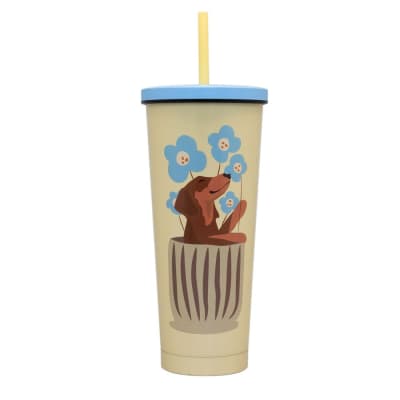VASO TUMBLER PET FLOWERS