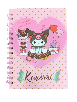 LIBRETA CON ESPIRAL KUROMI PUNTITOS