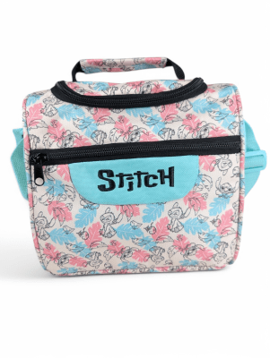 LONCHERA STITCH TÉRMICA DISEÑO JUVENIL: AISLAMIENTO ALUMINIO, MATERIAL RESISTENTE