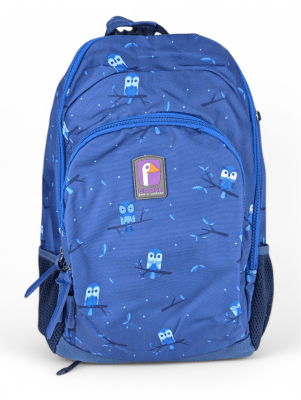 MOCHILA GOOSE BUHOS AZUL: DISEÑO DI COMO, 2 COMPARTIMIENTOS Y PORTA LAPTOP