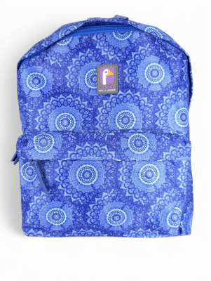 MOCHILA GOOSE MORAINE MANDALA AZUL, IDEAL PARA COLEGIO, UNIVERSIDASD O TRABAJO, CON ESPACIO PARA NOTEBOOK