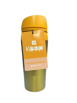 MUG BOTON VALUE KEEP AMARILLO