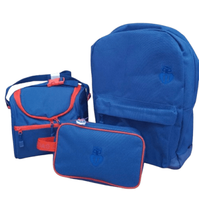 PACK ESCOLAR 3 PIEZAS FANATIKOS MOOSE U DE CHILE - MOCHILA, LONCHERA TÈRMICA Y ESTUCHE DEPORTIVO