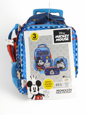 PACK ESCOLAR MICKEY CON RUEDAS: MOCHILA, LONCHERA Y ESTUCHE DISNEY 2025