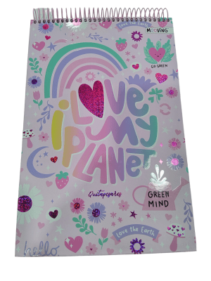 CROQUERA QUITAPESARES 80HJS PAPEL PREMIUM I LOVE MY PLANET