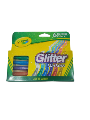 MARCADORES GLITTER 6 UN CRAYOLA