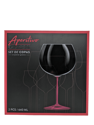 SET 2 COPAS APERITIVO GLASSO ROJO