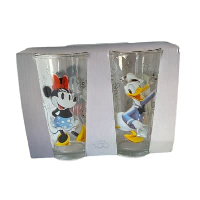 SET 2 VASOS VIDRIO DISNEY 100 AÑOS
