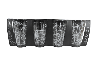 SET 4 VASOS CHILE COLLECTION GLASSO