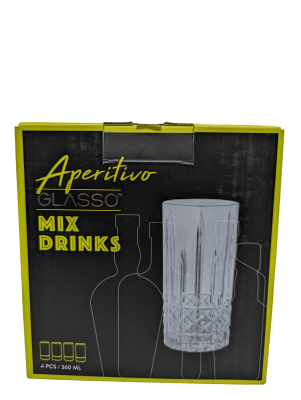SET 4 VASOS MIX DRINKS VINTANGE GLASSO