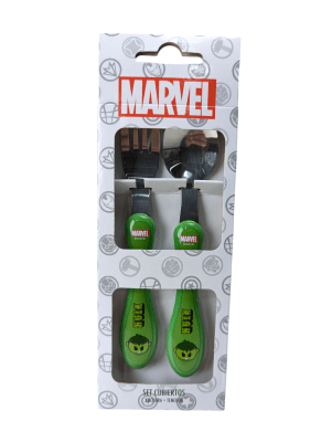 SET DE CUBIERTOS COLECCION MARVEL HULK