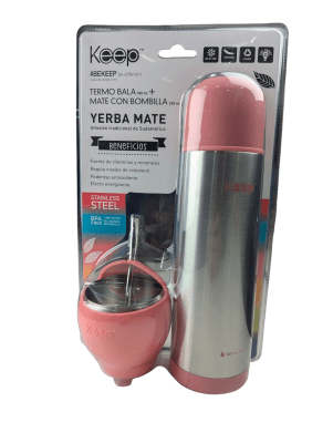 SET MATE+TERMO BALA KEEP ROSA
