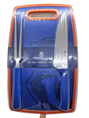 SET TABLA + CUCHILLO + TENEDOR U DE CHILE