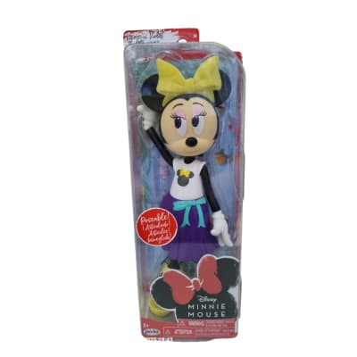 MUÑECA MINNIE ADOLECENTE FALDA MORADA C/ LAZO CELESTE