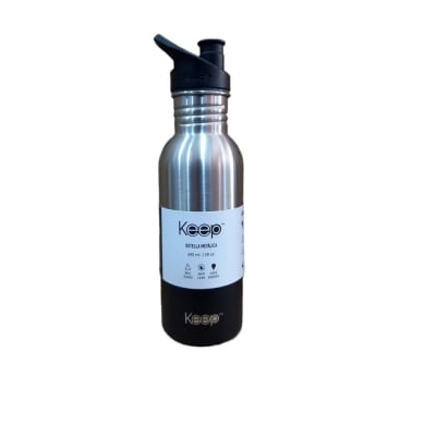 BOTELLA METALICA 600ML KEEP NEGRA