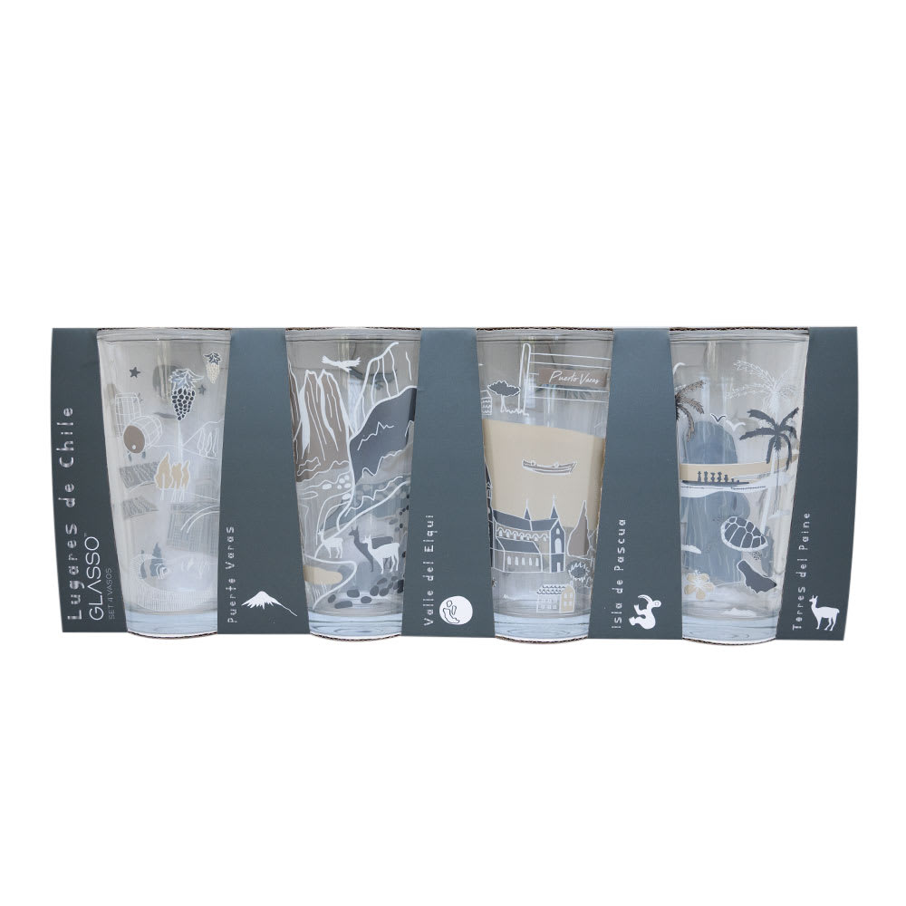 SET 4 VASOS CIUDADES DE CHILE GLASSO1