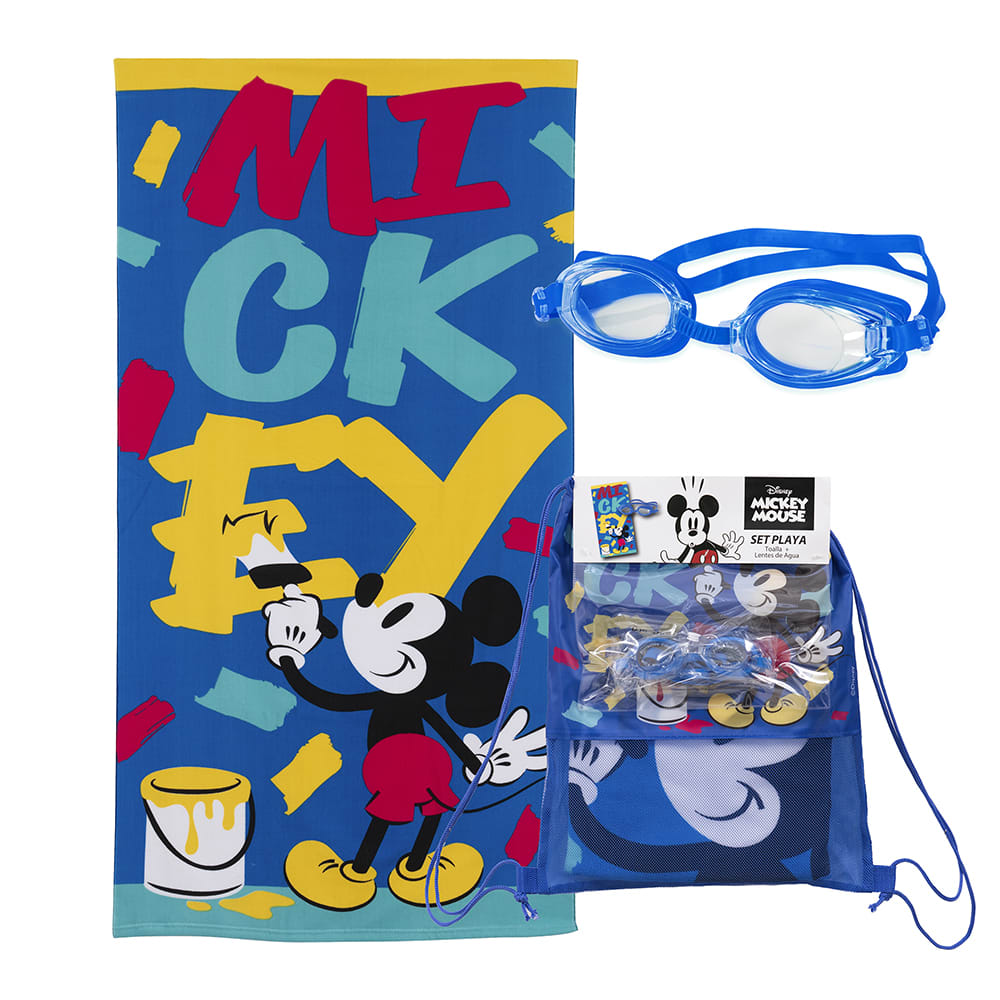 SET TOALLA 70X140 + LENTES DE AGUA MICKEY BROC1