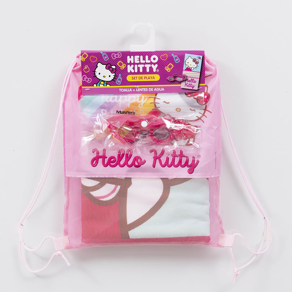 SET TOALLA 70X140 + LENTES DE AGUA HELLO KITTY RAYA4