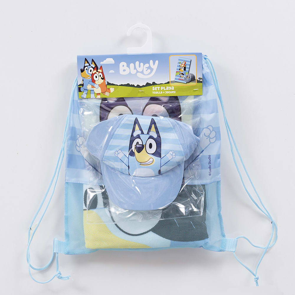 SET TOALLA PLAYA 70X140 + JOCKEY BLUEY FAMILIA4