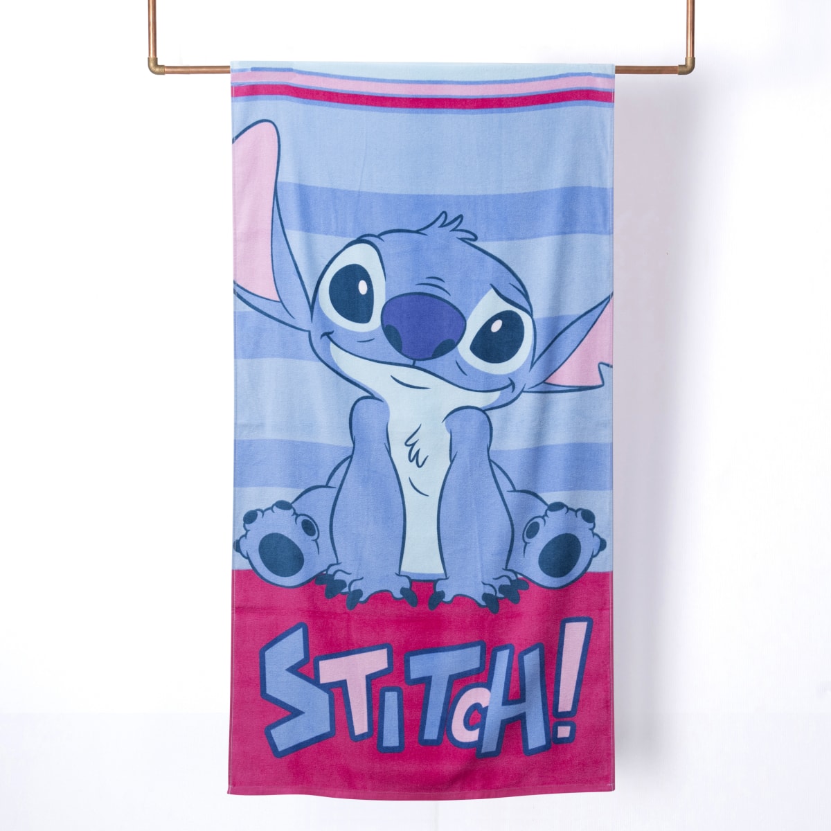 TOALLA PLAYA C/ BOLSO STITCH NEW1