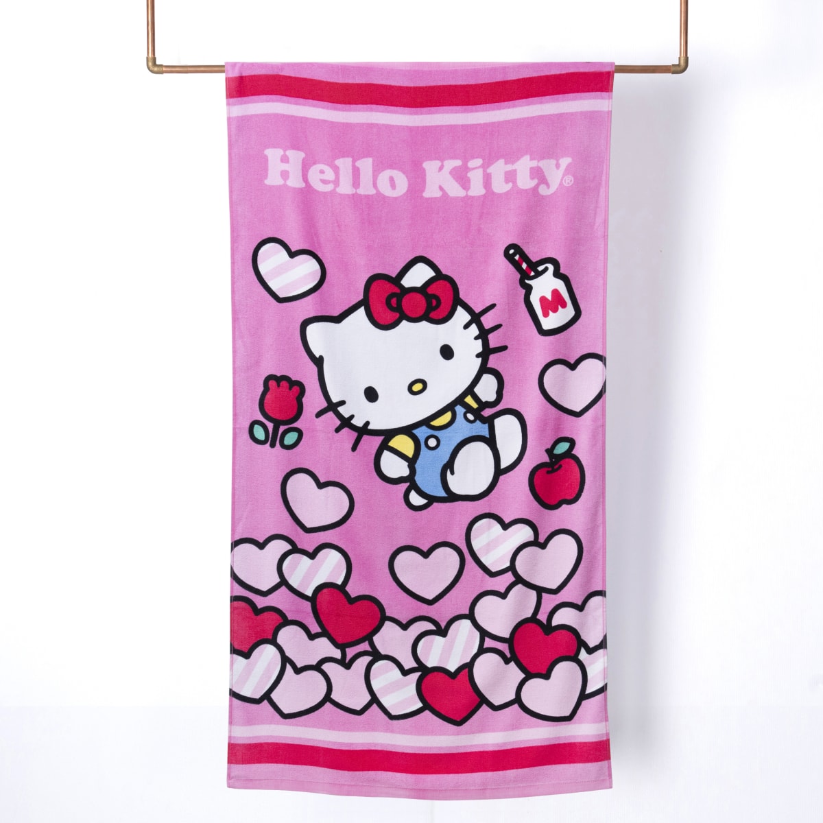 TOALLA PLAYA C/ BOLSO HELLO KITTY LOVE NEW1