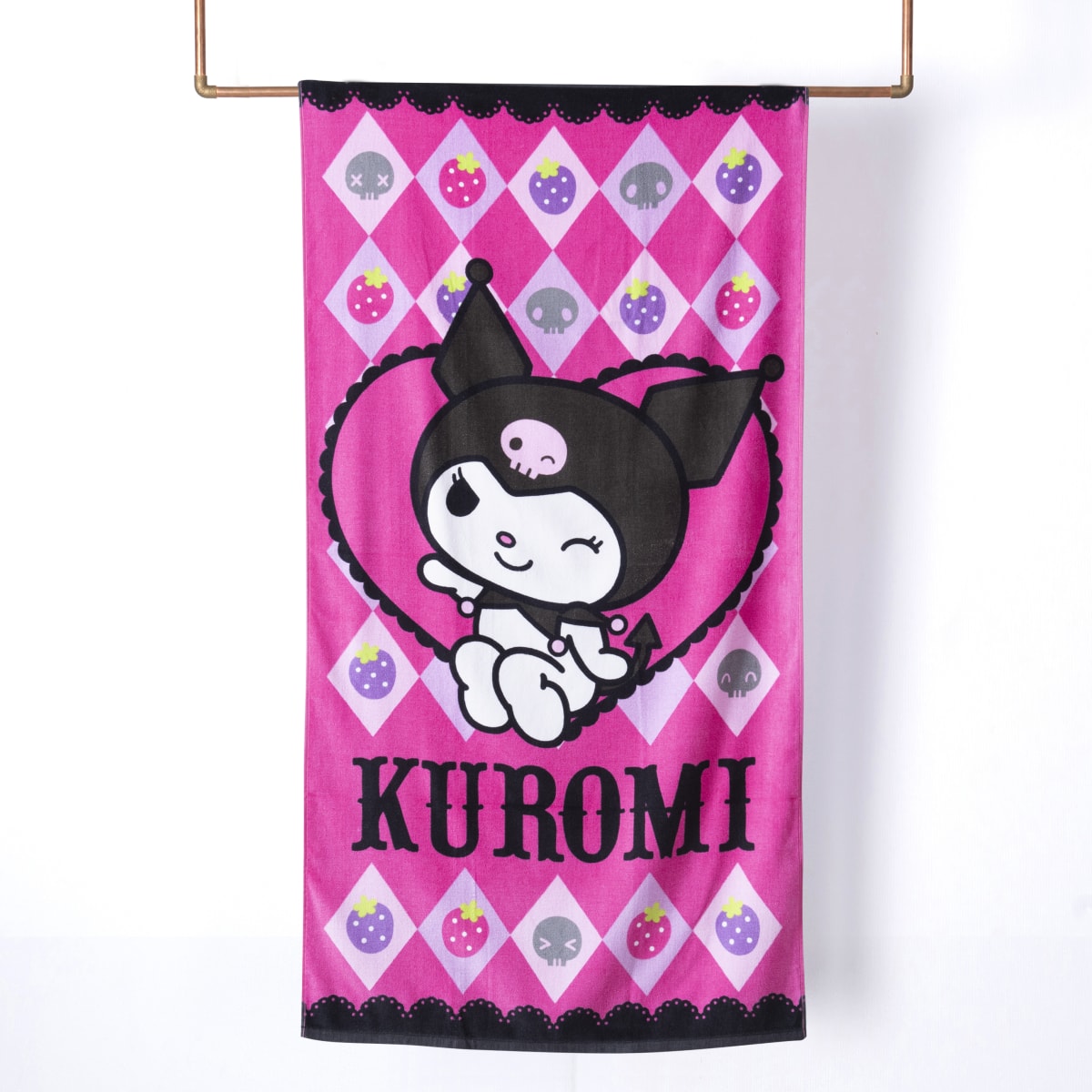 TOALLA PLAYA C/ BOLSO KUROMI NEW1