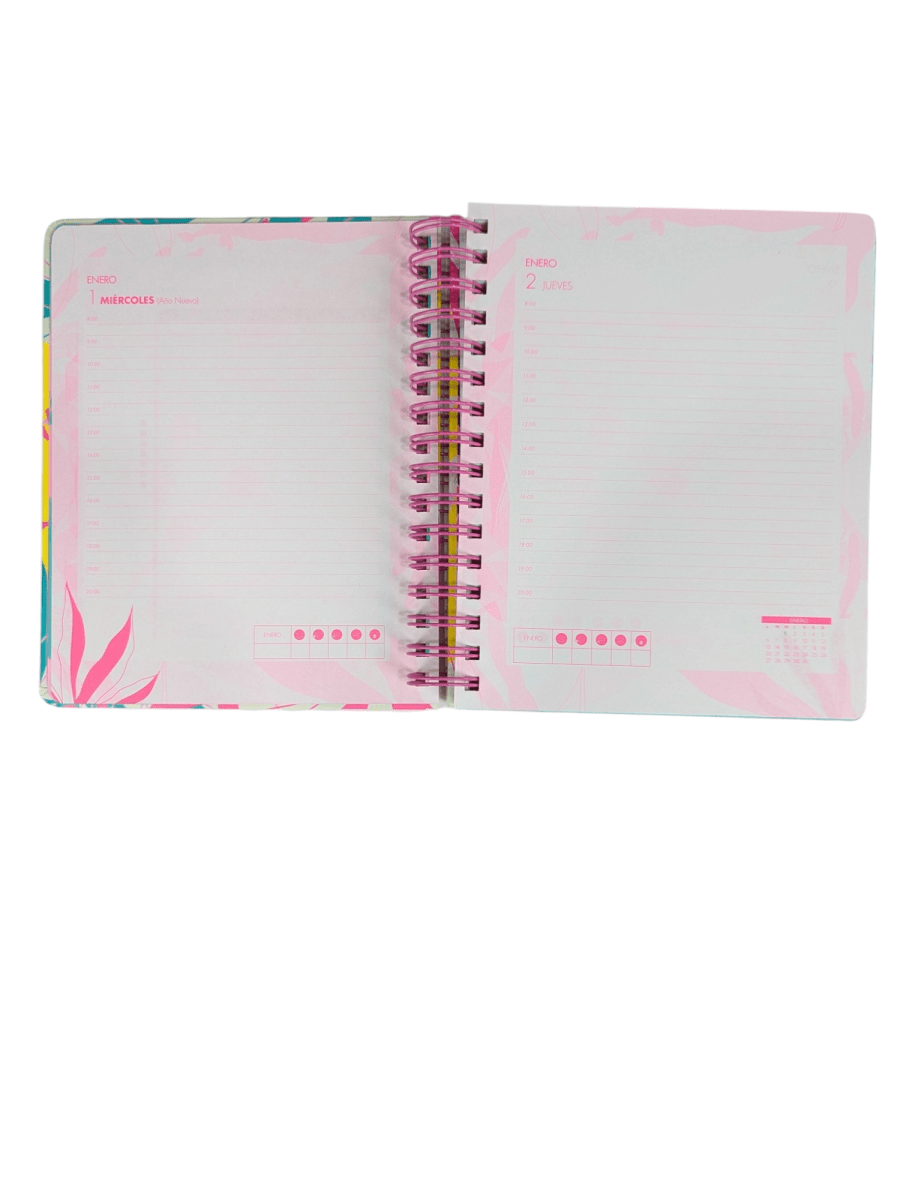 AGENDA DIARIA 2025 C/ ESPIRAL HOJAS DE COLORES2