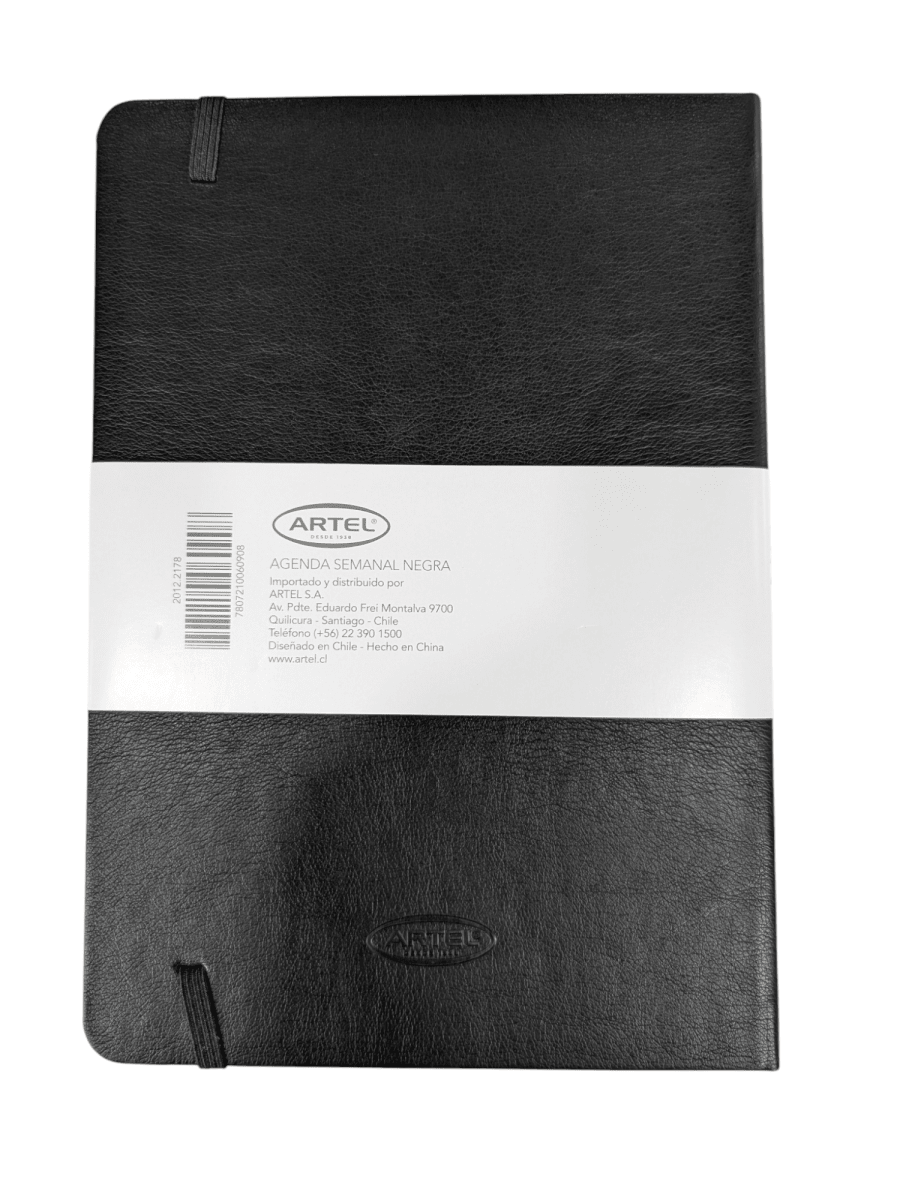 AGENDA SEMANAL A5 NEGRA 14.8 X 21 CM2