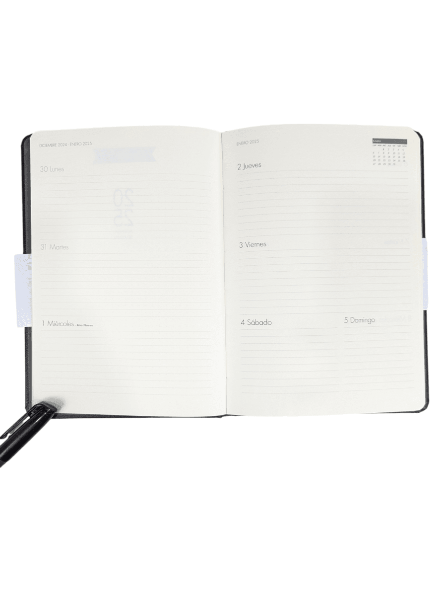 AGENDA SEMANAL A5 NEGRA 14.8 X 21 CM9