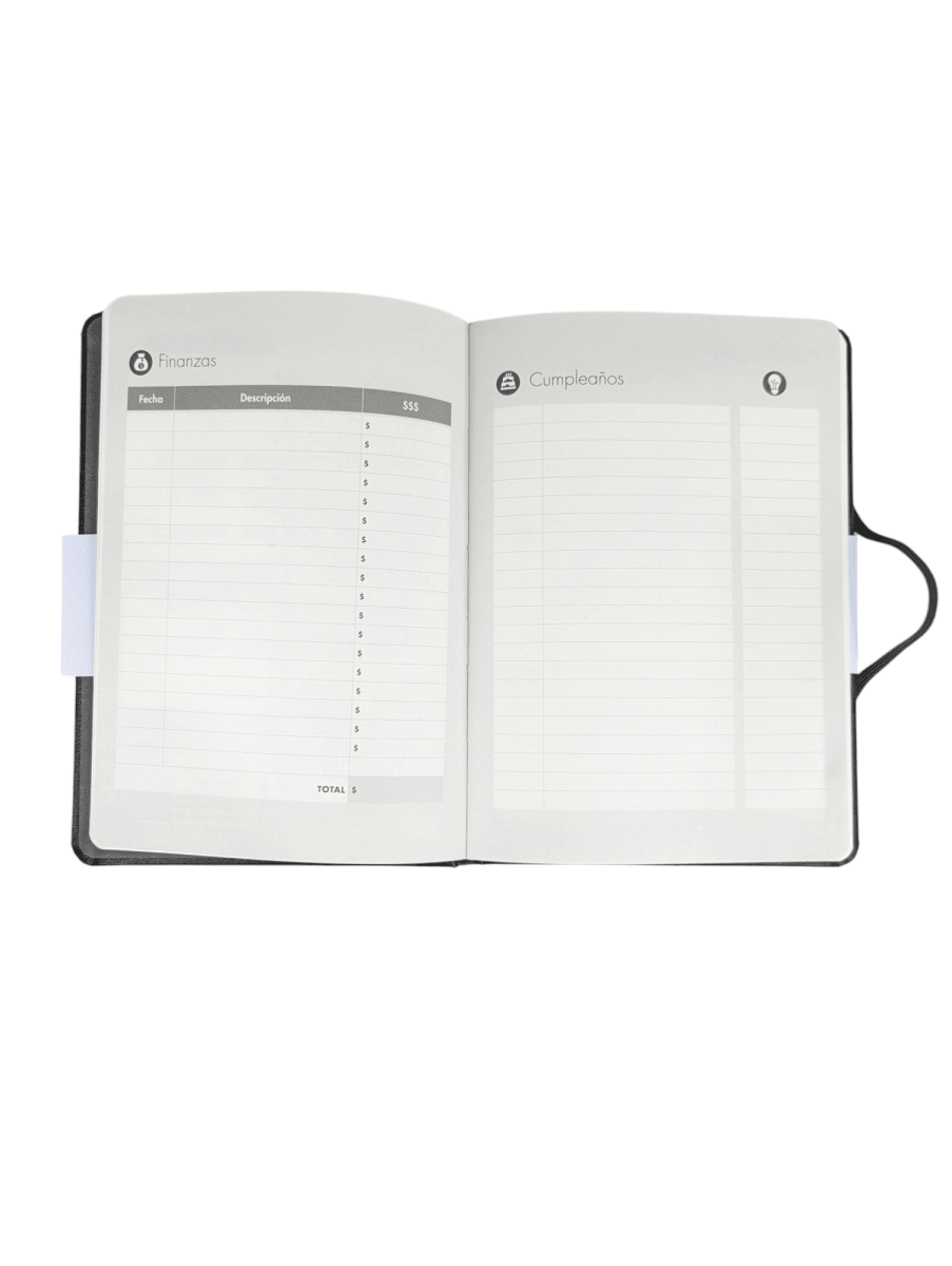 AGENDA SEMANAL A5 NEGRA 14.8 X 21 CM10