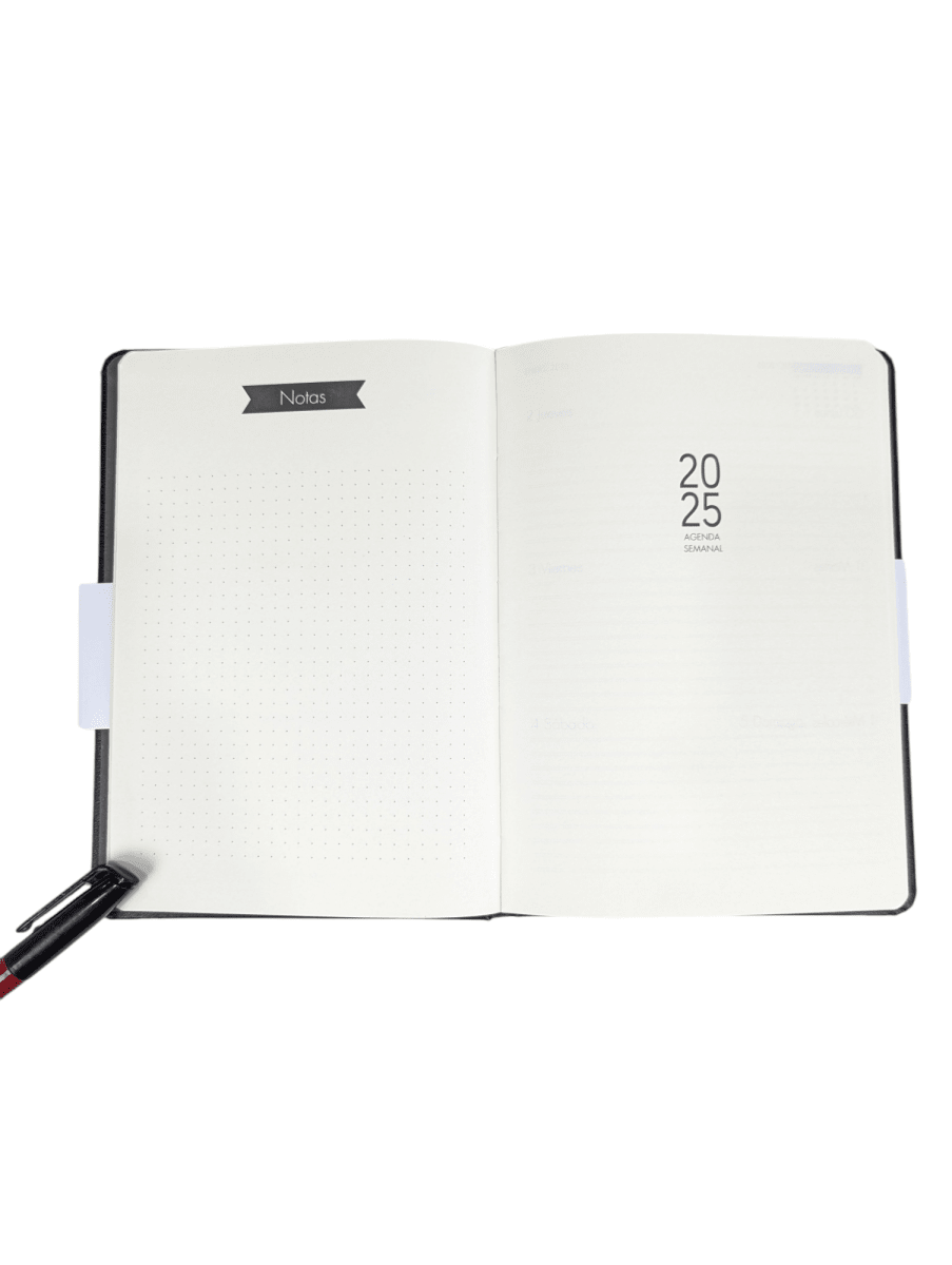 AGENDA SEMANAL A5 NEGRA 14.8 X 21 CM7