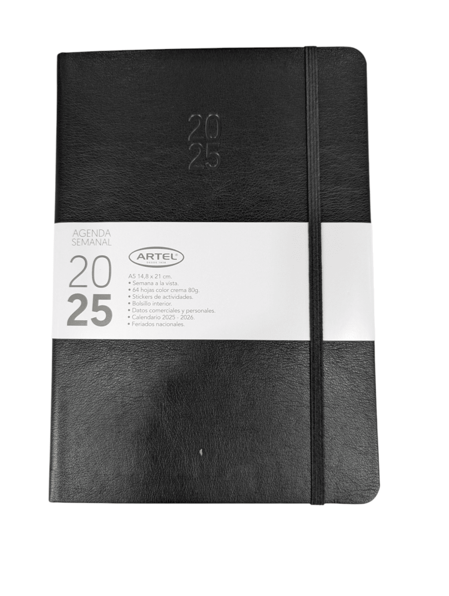 AGENDA SEMANAL A5 NEGRA 14.8 X 21 CM1