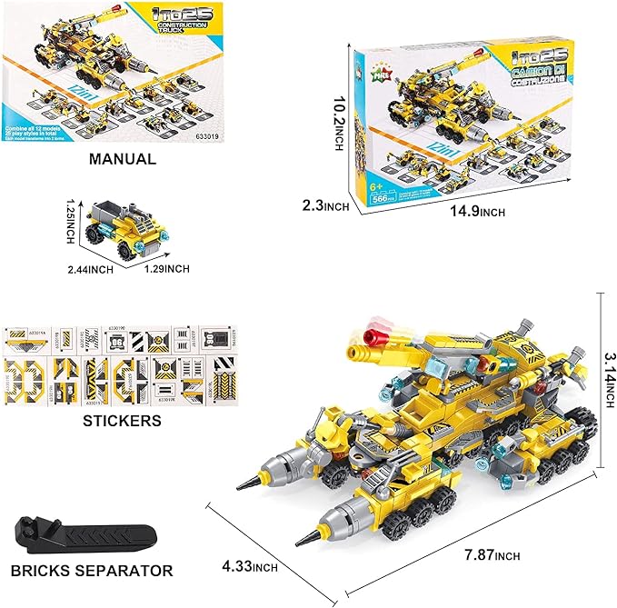 BLOQUES DE CONSTRUCCION VEHICULO DE INGENIERIA 566 PCS2