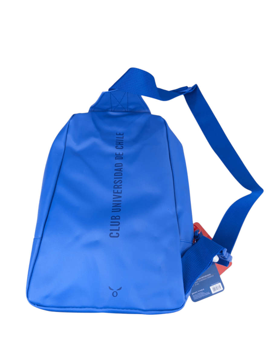 BOLSO CRUZADO GRANDE MOOSE FANATIKOS U DE CHILE - CON MULTIPLES BOLSILLOS Y COMPARTIMIENTO PARA IPAD6